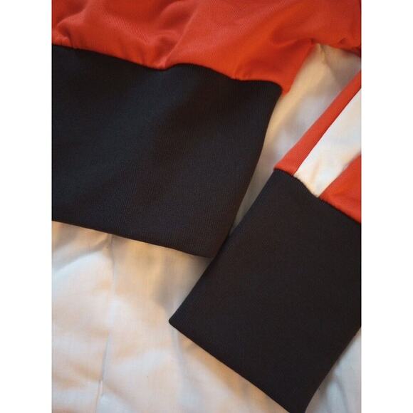 Puma Crop Jacket T7 Womens Sz M New Orange Black Striped Athletic Full Zip - Picture 7 of 10